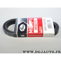 Courroie accessoire 6PK1205 Gates 6PK1205XS pour citroen C1 peugeot 108 toyota aygo yaris XP13 