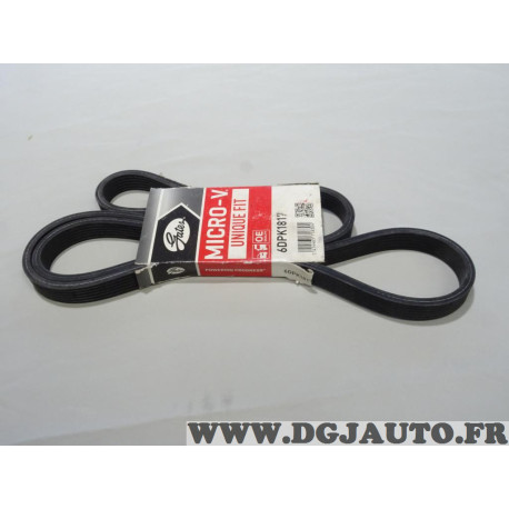 Courroie accessoire 6PK1817 Gates 6DPK1817 pour BMW serie 1 3 X1 E81 E82 E84 E87 E88 E90 E91 E92 E93 diesel 116D 118D 120D 123D 