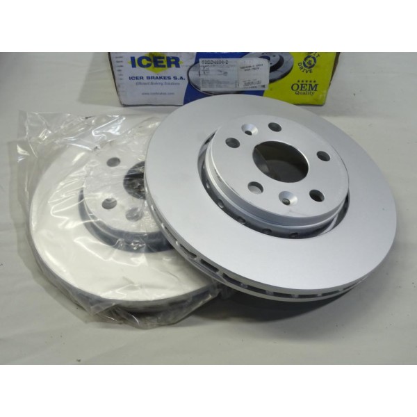 Jeu 2 disques de frein avant ventilé 280mm diametre Icer 78BD4294-2 pour renault kangoo 2 II mercedes citan W415 