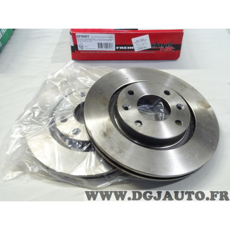 Jeu 2 disques de frein avant ventilé 266mm diametre Techni kit DF0001 pour citroen C2 C3 dont picasso C4 dont cactus C5 DS3 xsar
