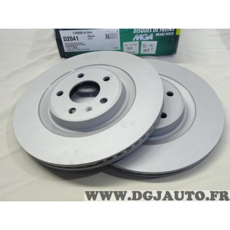 Jeu 2 disques de frein arriere ventilé 330mm diametre MGA D2041 pour audi A4 A5 A6 A7 A8 Q5 Q7 porsche macan volkswagen touareg 