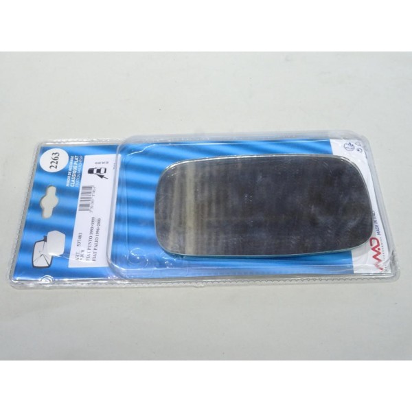 Vitre miroir glace de retroviseur avant gauche MAD N°2263 537481 pour fiat punto 1 de 1993 à 1999 