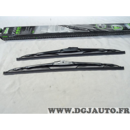 Jeu 2 balais essuie glace attache standard 2x 450mm Valeo TIR450 728801 pour fiat lancia alfa romeo renault peugeot citroen opel