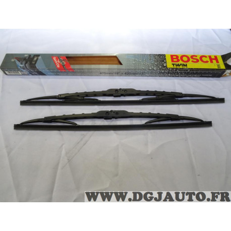 Jeu 2 balais essuie glace attache standard 475mm + 420mm Bosch 566 3397001566 pour ford ka 1 