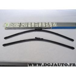 Jeu 2 balais essuie glace souple 650mm + 600mm silencio xtrm Valeo VM407 574316 pour mercedes vaneo W414 partir de 2004 
