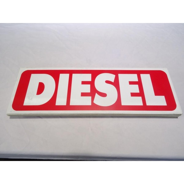 Panneau de toit pancarte plastique cannelé affichage pour VO vehicule occasion vente Diesel (un peu de poussiere) 