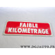 Panneau de toit pancarte plastique cannelé affichage pour VO vehicule occasion vente Faible kilometrage (un peu de poussiere)