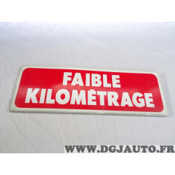 Panneau de toit pancarte plastique cannelé affichage pour VO vehicule occasion vente Faible kilometrage (un peu de poussiere) 