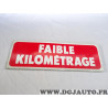 Panneau de toit pancarte plastique cannelé affichage pour VO vehicule occasion vente Faible kilometrage (un peu de poussiere)