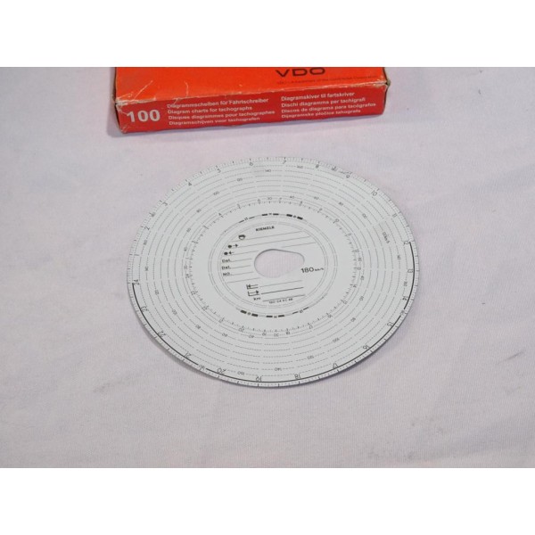 Boite de 100 disques diagrame tachygrafe VDO 180-24 EC 4 B pour poids lourds 