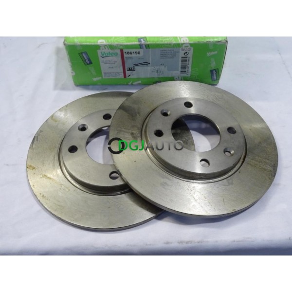 Jeu 2 disques de frein arriere plein 247mm diametre Valeo 186196 pour peugeot 205 309 GTI 