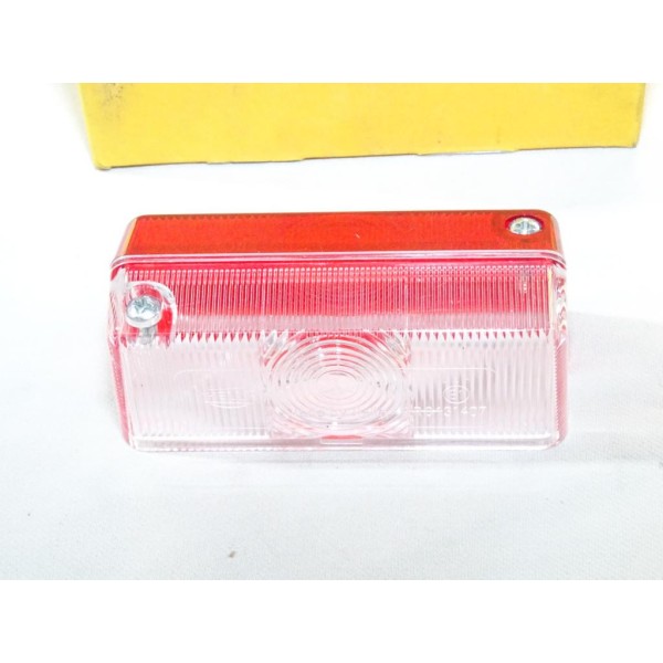 Cabochon feu de gabarit rouge et transparent Hella 9EL132215-001 pour remorque 