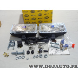 Kit 2 phares antibrouillard 12V rectangulaire adaptable Hella 1NB005860-801 