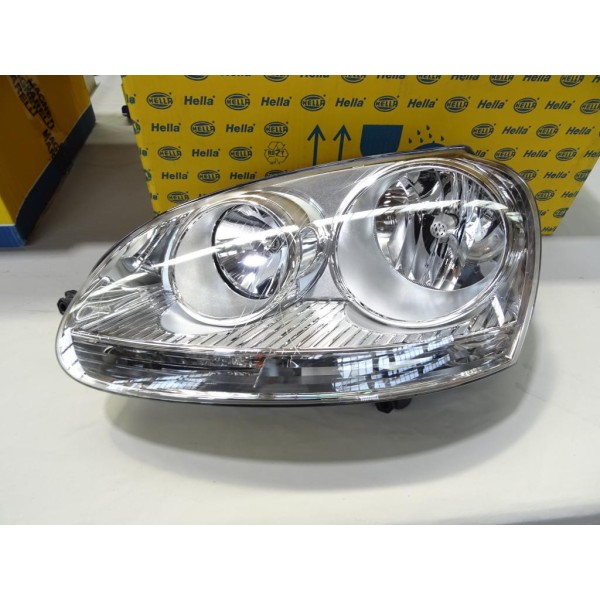 Phare projecteur avant gauche Hella 1EG247007-171 pour volkswagen golf 5 V jetta 5 V (1 patte fixation réparé) 
