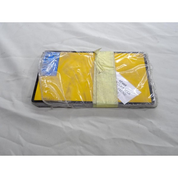 Lot 8 plaques immatriculation metal fond jaune 210x130 SIV 6P405 