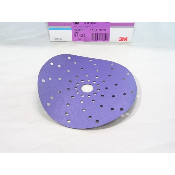 Boite 50 disques de poncages carrosserie 150mm 180+ 3M 51422 737U 