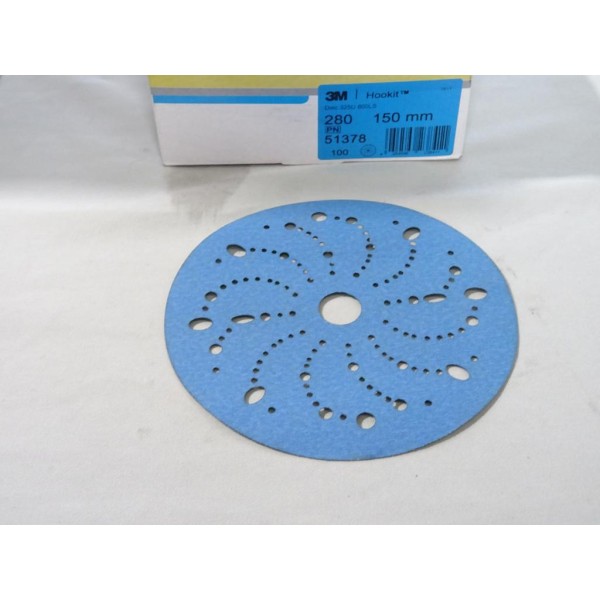 Boite 100 disques de poncages carrosserie 150mm P280 3M 51378 325U 