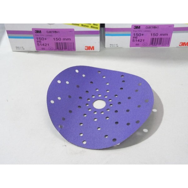 Boite 50 disques de poncages carrosserie 150mm 150+ 3M 51421 737U 