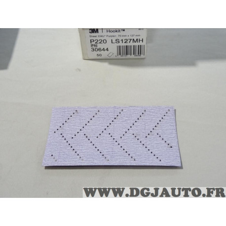 Boite 50 bandes de poncages carrosserie 70x127mm P220 3M 30644 334U 