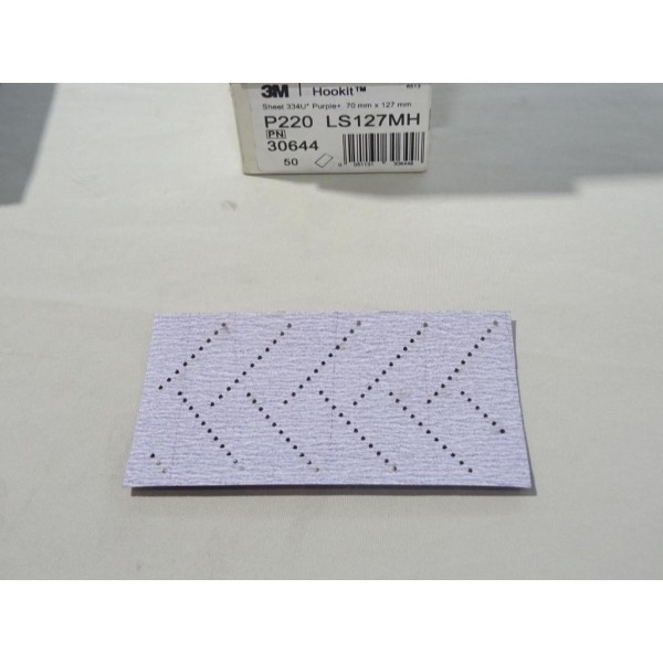 Boite 50 bandes de poncages carrosserie 70x127mm P220 3M 30644 334U 