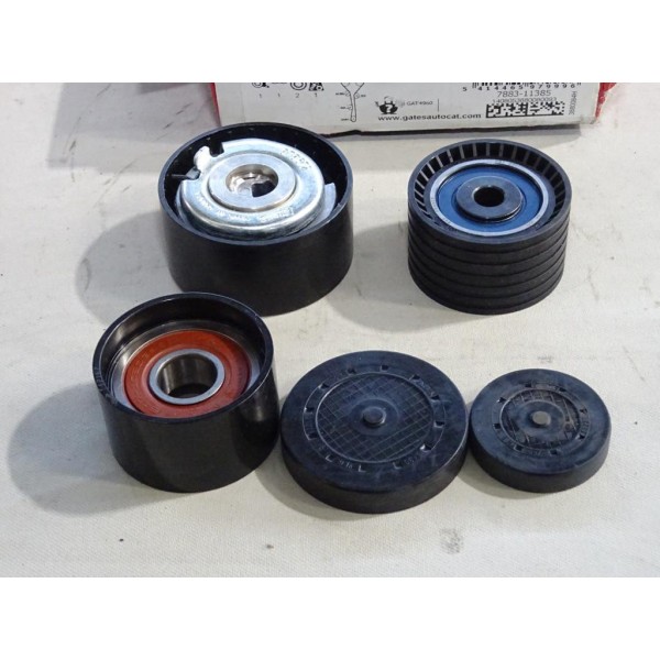 Lot 3 galets tendeur + enrouleurs (courroie de distribution non incluse) Gates K025507XS pour renault laguna 1 megane 1 dont sce