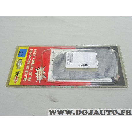 Miroir glace vitre de retroviseur avant gauche Cipa N°55 42211 pour peugeot 106 
