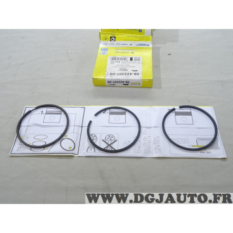 Kit 4 jeux de segments de pistons moteur Goetze 08-422307-00 pour renault F9Q820 laguna 1 2 I II megane 1 2 I II scenic 1 1.9DCI