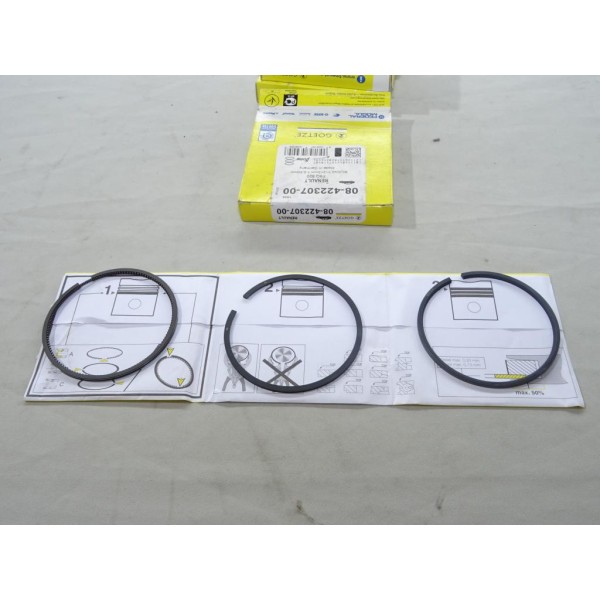 Kit 4 jeux de segments de pistons moteur Goetze 08-422307-00 pour renault F9Q820 laguna 1 2 I II megane 1 2 I II scenic 1 1.9DCI