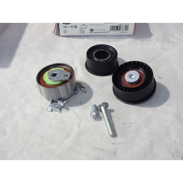 Jeu 3 galets tendeur + enrouleurs courroie de distribution (non incluse) Gates K015499XS pour opel astra G zafira A 1.4 1.6 1.8 