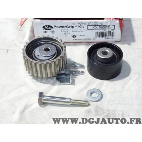 Jeu 2 galets tendeur + enrouleur courroie de distribution (non incluse) Gates K015650XS pour alfa romeo 159 fiat croma 2 II gran