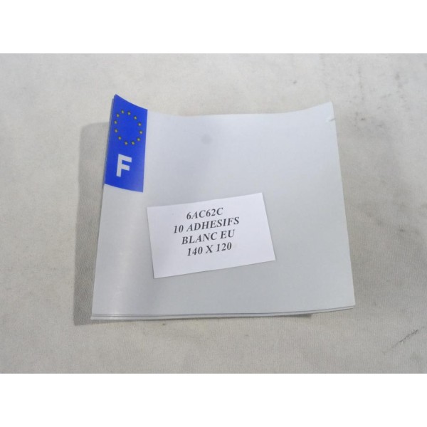 Lot 10 plaques immatriculation adhesives 140x120 SIV 6AC62C 