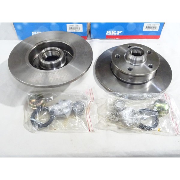 Jeu 2 disques de frein arriere plein 226mm diametre avec roulement de roue SKF VKBD1005 pour seat toledo 1 volkswagen santana pa