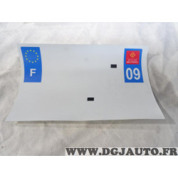 Lot 30 feuilles adhesive plaque immatriculation 210x130 09 Ariege SIV 6AB58 