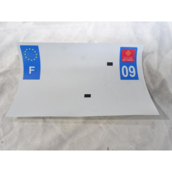 Lot 30 feuilles adhesive plaque immatriculation 210x130 09 Ariege SIV 6AB58 