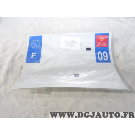 Lot 45 feuilles adhesive plaque immatriculation 275x200 09 Ariege SIV 6AA42SIV 