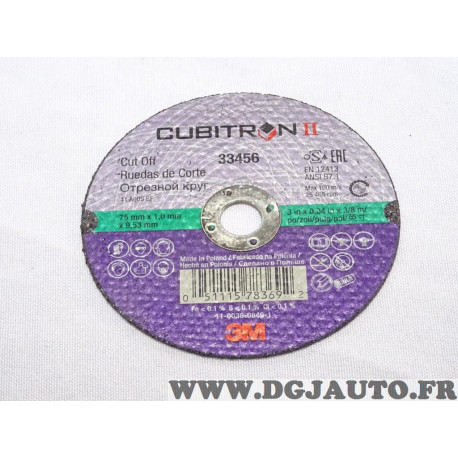 Boite 5 disques à tronconner 75x1x9.53mm Cubitron II 3M 33456 