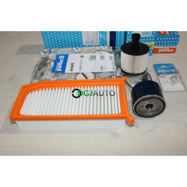 Pack filtres Purflux N°3 huile + air + gazoil + habitacle LS933 + A1569 + C826 + AH405 pour renault captur clio 4 IV 1.5DCI 1.5 