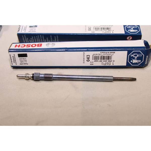 Jeu 2 bougies prechauffe Bosch N°043 0250203001 pour alfa romeo 147 156 159 166 GT spider cadillac BLS fiat stilo croma 2 II bra