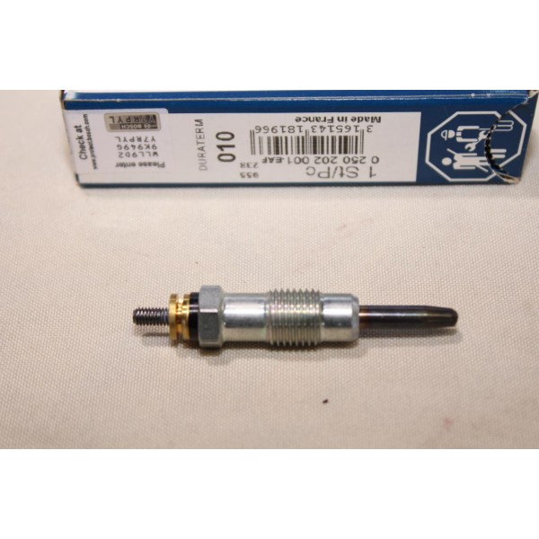 Jeu 2 bougies préchauffe Bosch N°010 0250202001 pour citroen ax peugeot 106 rover 114 metro 1.4D ford escort 3 4 5 6 7 III IV V
