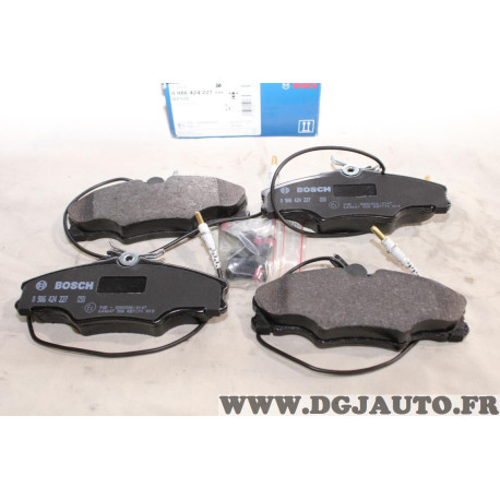 Jeu 4 plaquettes de frein avant montage girling Bosch 0986424227 BP105 pour peugeot 406 