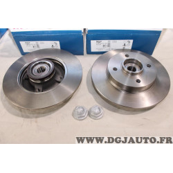 Jeu 2 disques de frein arriere plein 249mm diametre avec roulement de roue bague ABS Bosch BD1128 0986479279 pour citroen C4 peu
