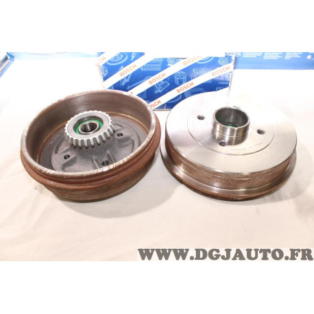 Jeu 2 tambours de frein arriere avec roulement de roue bague ABS Bosch 0986477175 pour renault twingo 1 clio 2 II dacia logan (