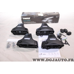 Kit pieds fixation barre de toit rapid system avec système verrouillage à clé Thule 754 