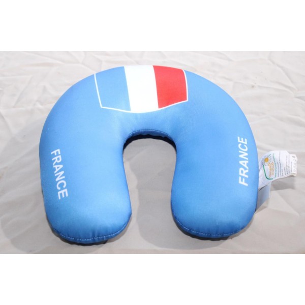 Coussin repose tete de voyage bleu drapeau France (un peu sale du au stockage) Confidence TCCM3583 