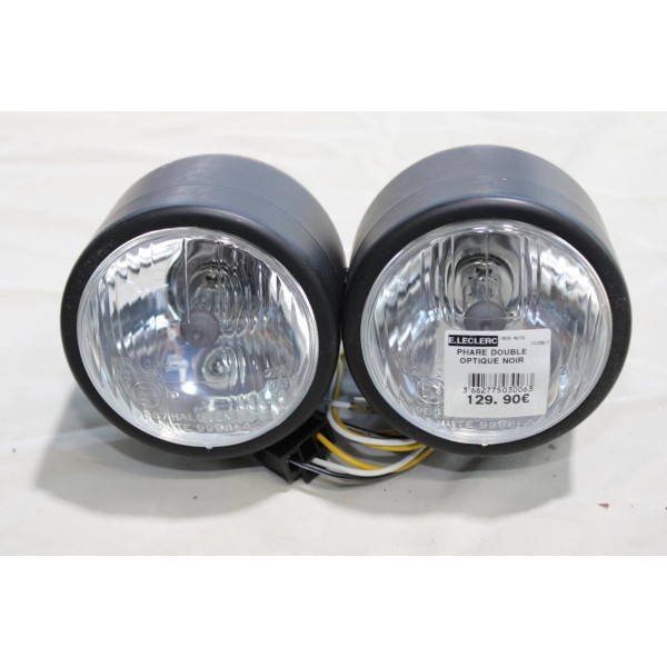Phare double optique noir 100mm H4 Kyoto 3662775030063 SIPLA6010 pour moto 
