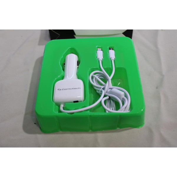 Chargeur telephone portable prise allume 12/24V cigare iphone 5 6 et micro USB Comutech 861301 