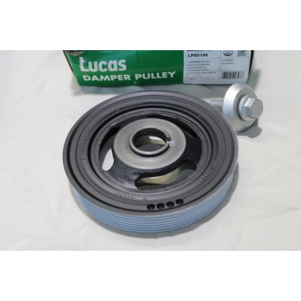 Poulie damper de vilebrequin Lucas LPD0106 pour citroen C2 C3 C4 C5 DS3 DS4 DS5 C-elysée berlingo 2 II nemo jumpy 2 II xsara pic