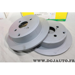 Jeu 2 disques de frein arriere plein 258mm de diametre MGA D1611 pour toyota yaris P1 yaris verso P2 corolla 9 IX E120 matrix E1