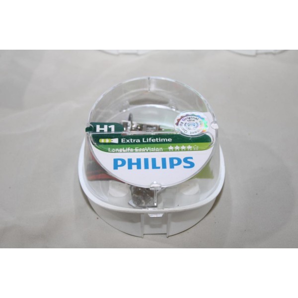Boite 2 ampoules de phare type H1 extra lifetime Philips 36255828 12258LLECOS2 