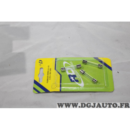 Blister 3 fusibles verre 6.3x32 3.15A RD innovation D303 